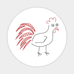 The Scared Rooster Magnet